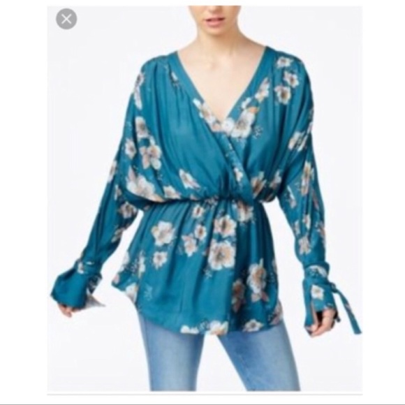 Free People Tuscan Dreams Tunic Dress Turquoise Women’s Size Small - Picture 2 of 10